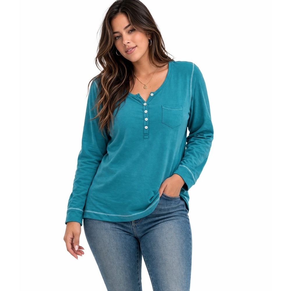 Victorias Secret Women's Shirt Top Size S  Blue Long Sleeve Pullover